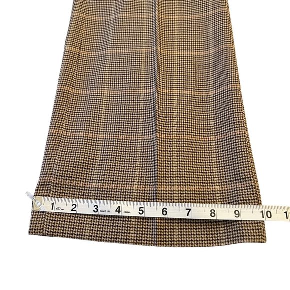 Talbots Brown Wool Houndstooth Flare Trousers Size 10 - Picture 4 of 15